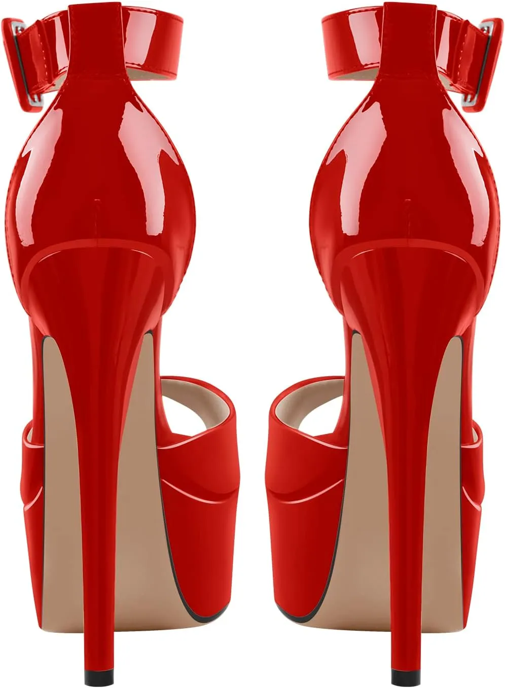 VERISSON Women's Fashion Mary Jane Stiletto Pumps Round Toe Buckle Strappy Platform Court Shoes