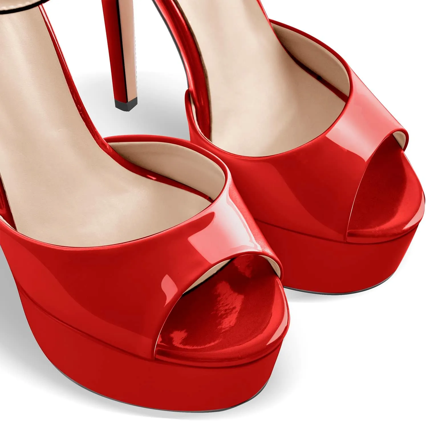 VERISSON Women's Fashion Mary Jane Stiletto Pumps Round Toe Buckle Strappy Platform Court Shoes