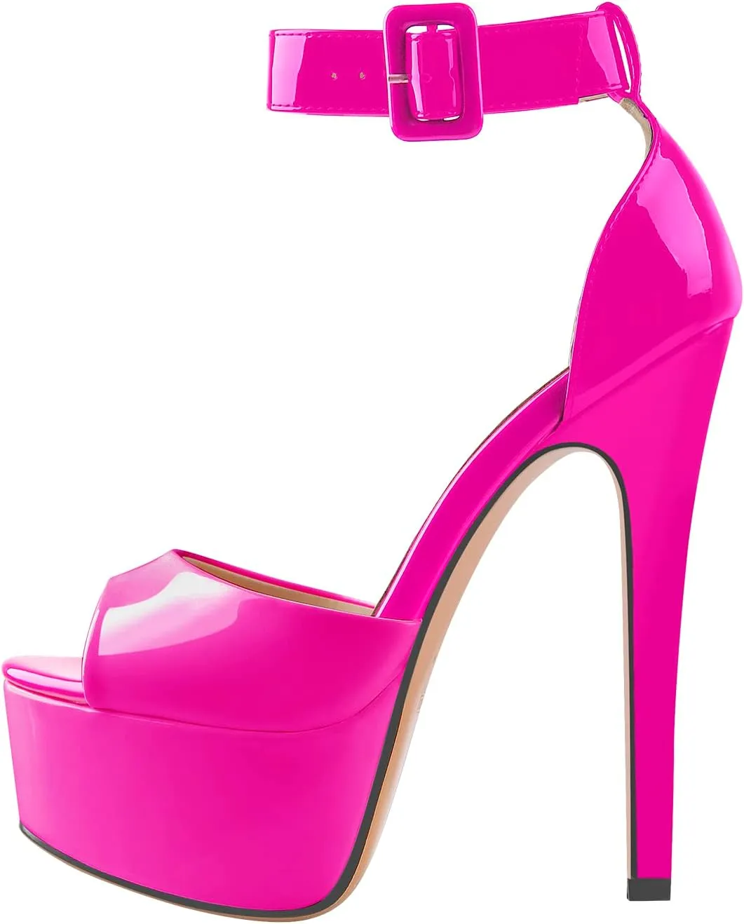 VERISSON Women's Fashion Mary Jane Stiletto Pumps Round Toe Buckle Strappy Platform Court Shoes