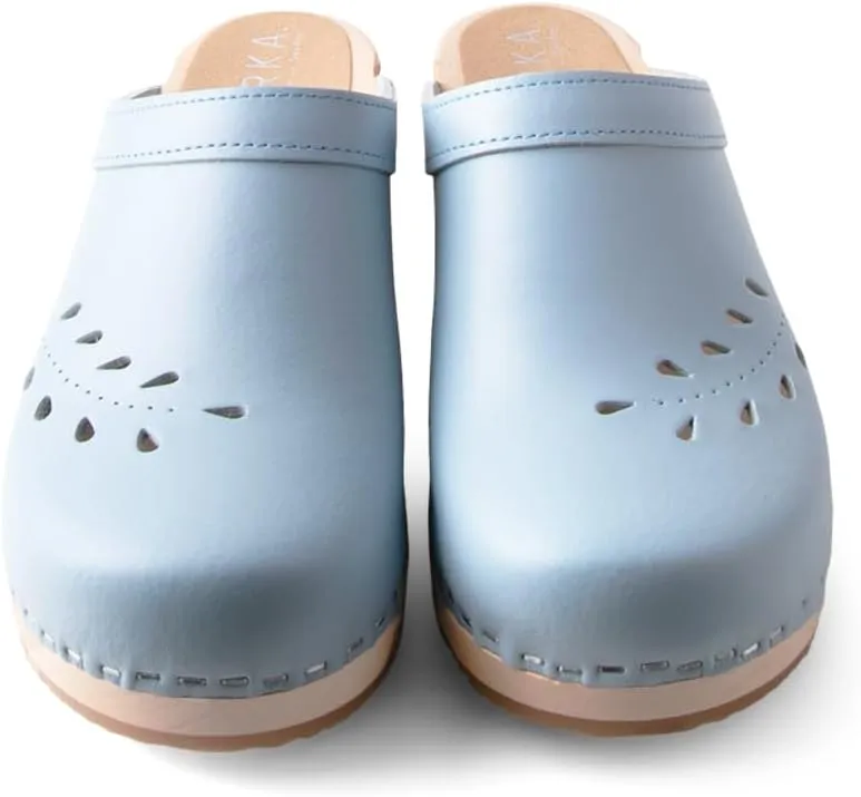 VERKA Women's Wooden Clogs from Sweden - BLOMMA