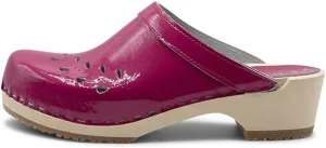 VERKA Women's Wooden Clogs from Sweden - BLOMMA