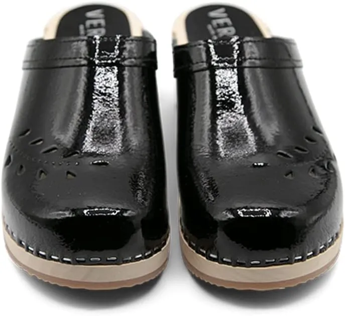VERKA Women's Wooden Clogs from Sweden - BLOMMA