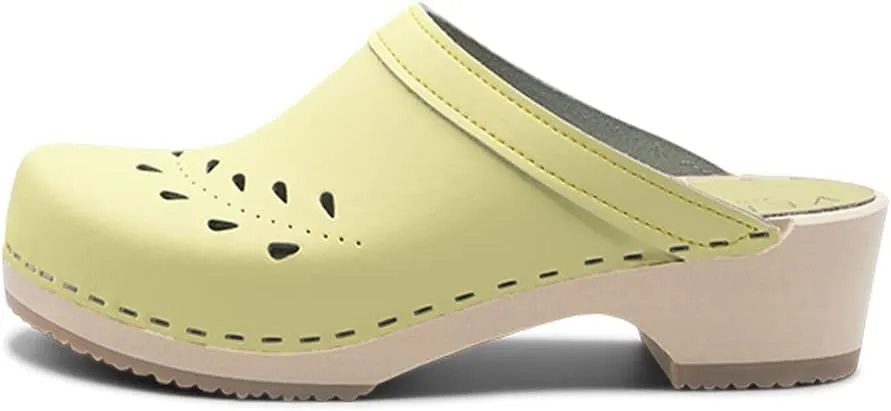 VERKA Women's Wooden Clogs from Sweden - BLOMMA