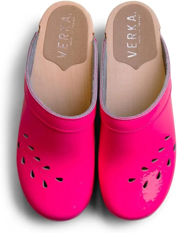 VERKA Women's Wooden Clogs from Sweden - BLOMMA
