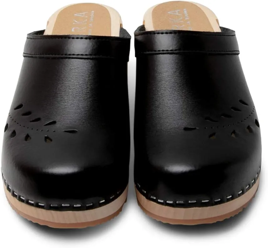 VERKA Women's Wooden Clogs from Sweden - BLOMMA