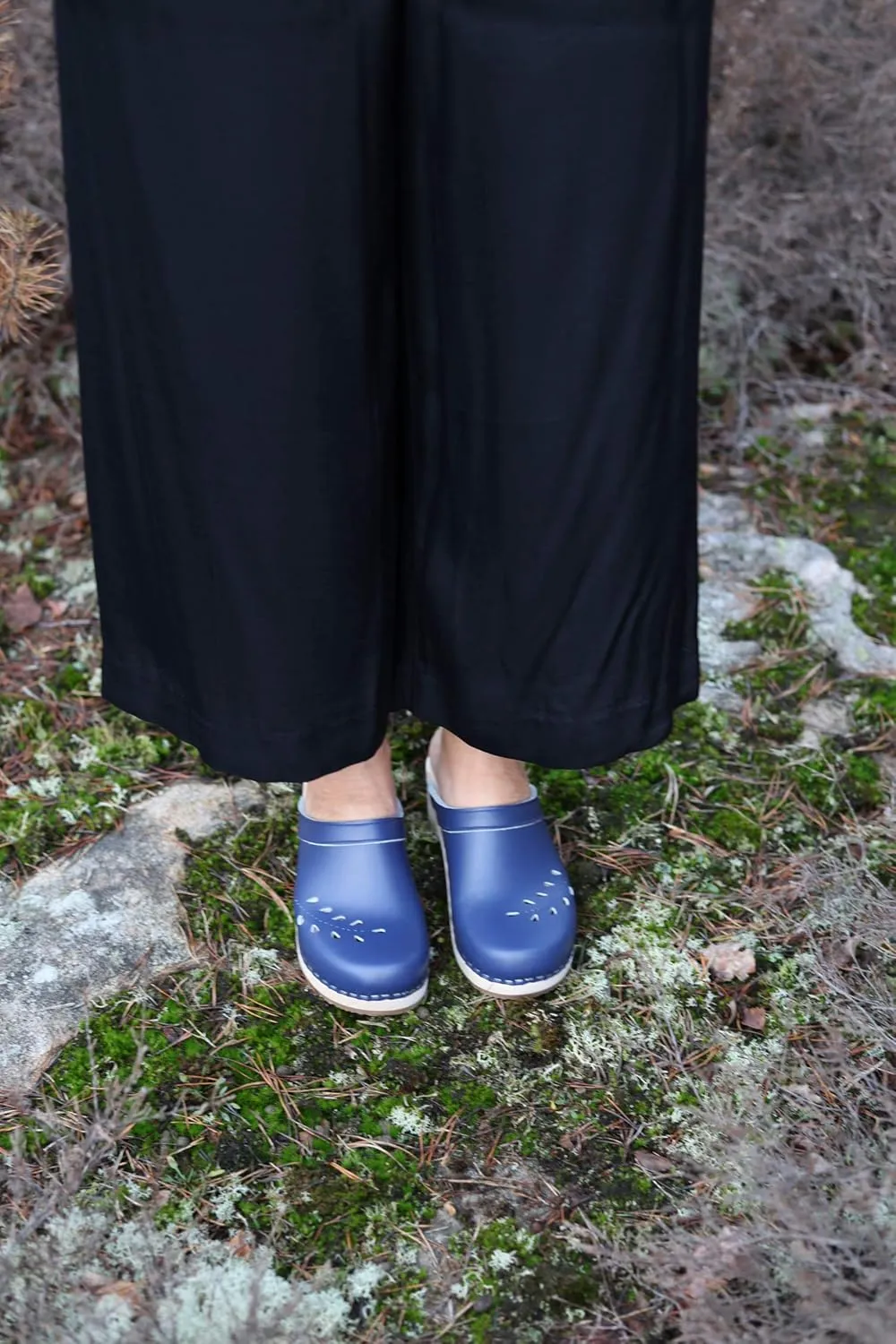 VERKA Women's Wooden Clogs from Sweden - BLOMMA