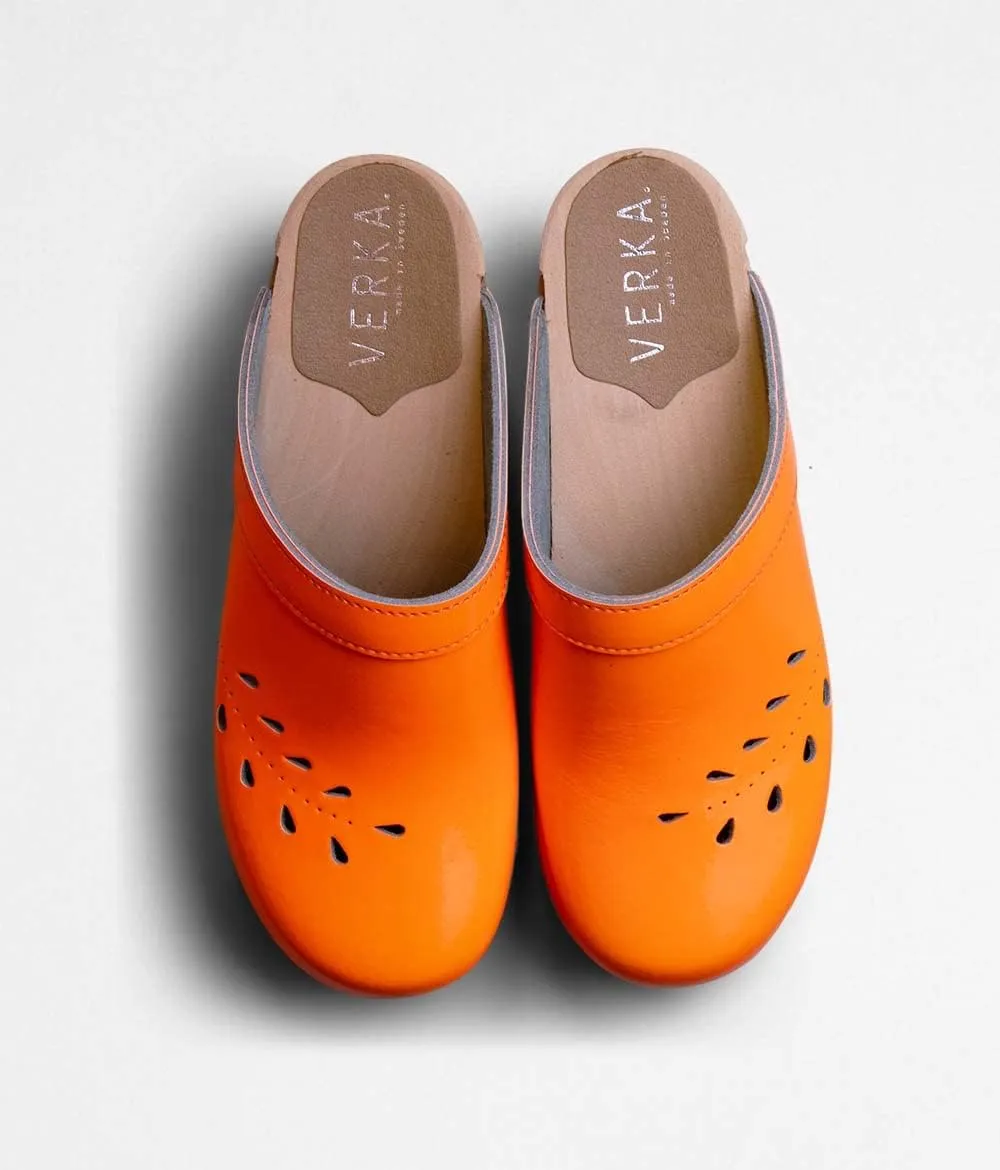 VERKA Women's Wooden Clogs from Sweden - BLOMMA