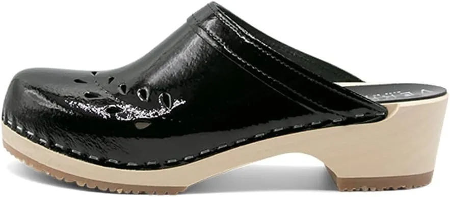 VERKA Women's Wooden Clogs from Sweden - BLOMMA
