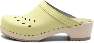 VERKA Women's Wooden Clogs from Sweden - BLOMMA