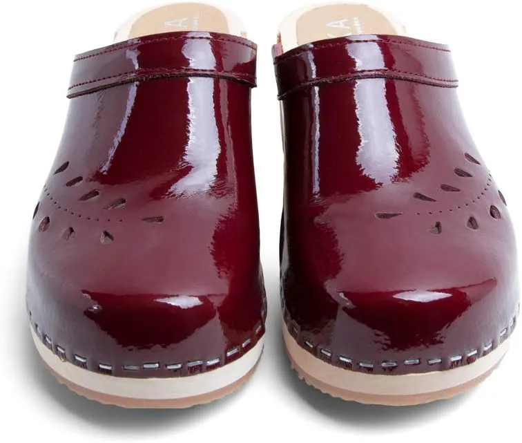 VERKA Women's Wooden Clogs from Sweden - BLOMMA