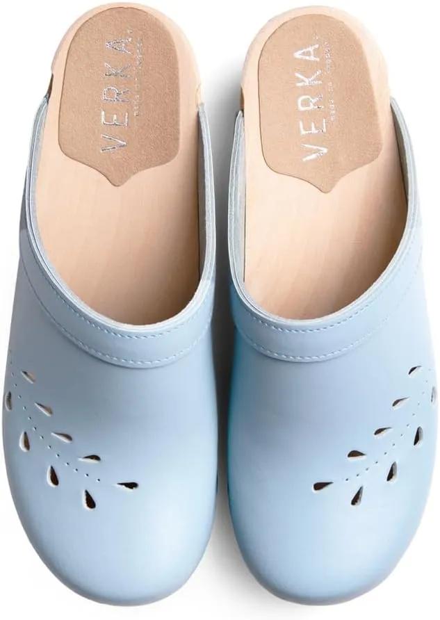 VERKA Women's Wooden Clogs from Sweden - BLOMMA