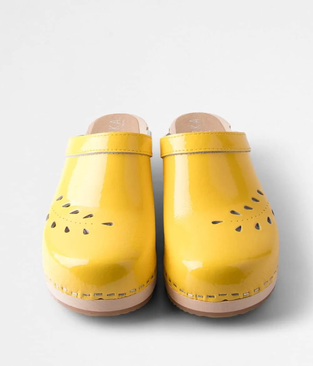 VERKA Women's Wooden Clogs from Sweden - BLOMMA