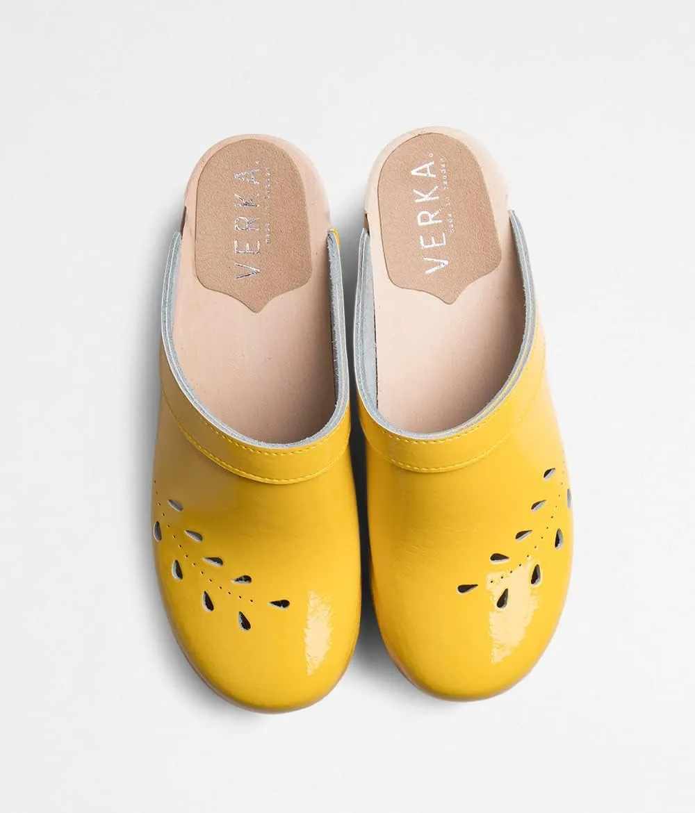 VERKA Women's Wooden Clogs from Sweden - BLOMMA