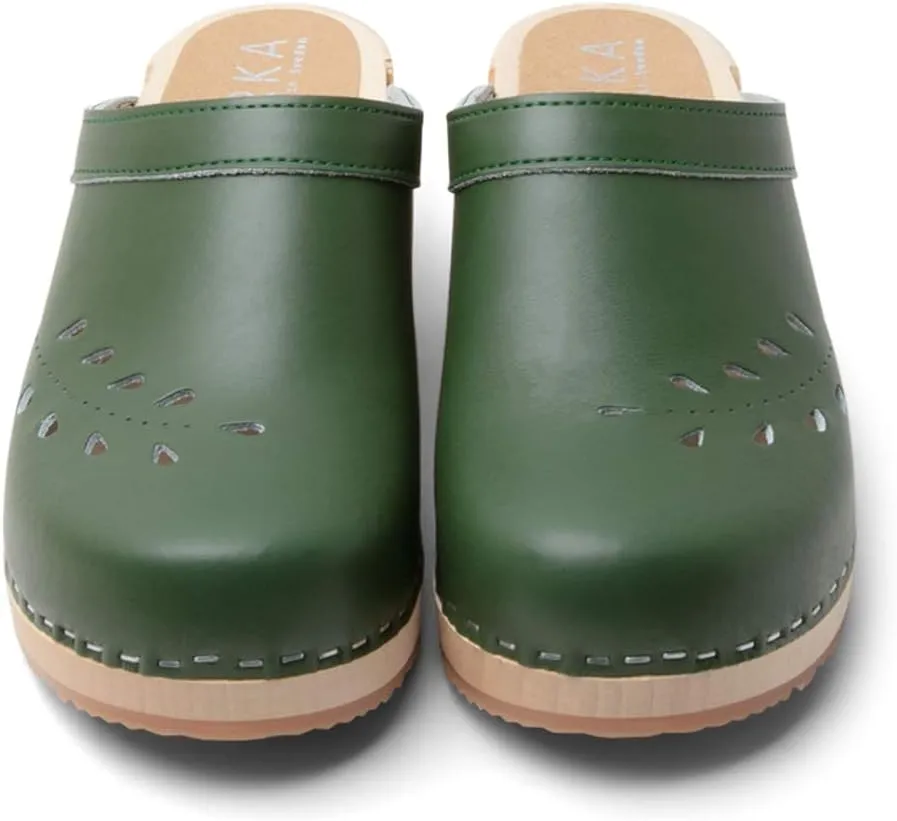 VERKA Women's Wooden Clogs from Sweden - BLOMMA