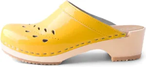 VERKA Women's Wooden Clogs from Sweden - BLOMMA
