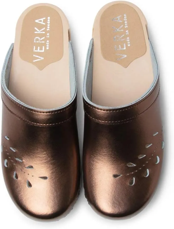 VERKA Women's Wooden Clogs from Sweden - BLOMMA
