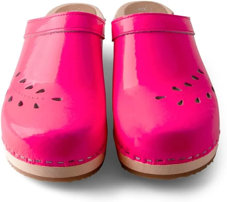 VERKA Women's Wooden Clogs from Sweden - BLOMMA