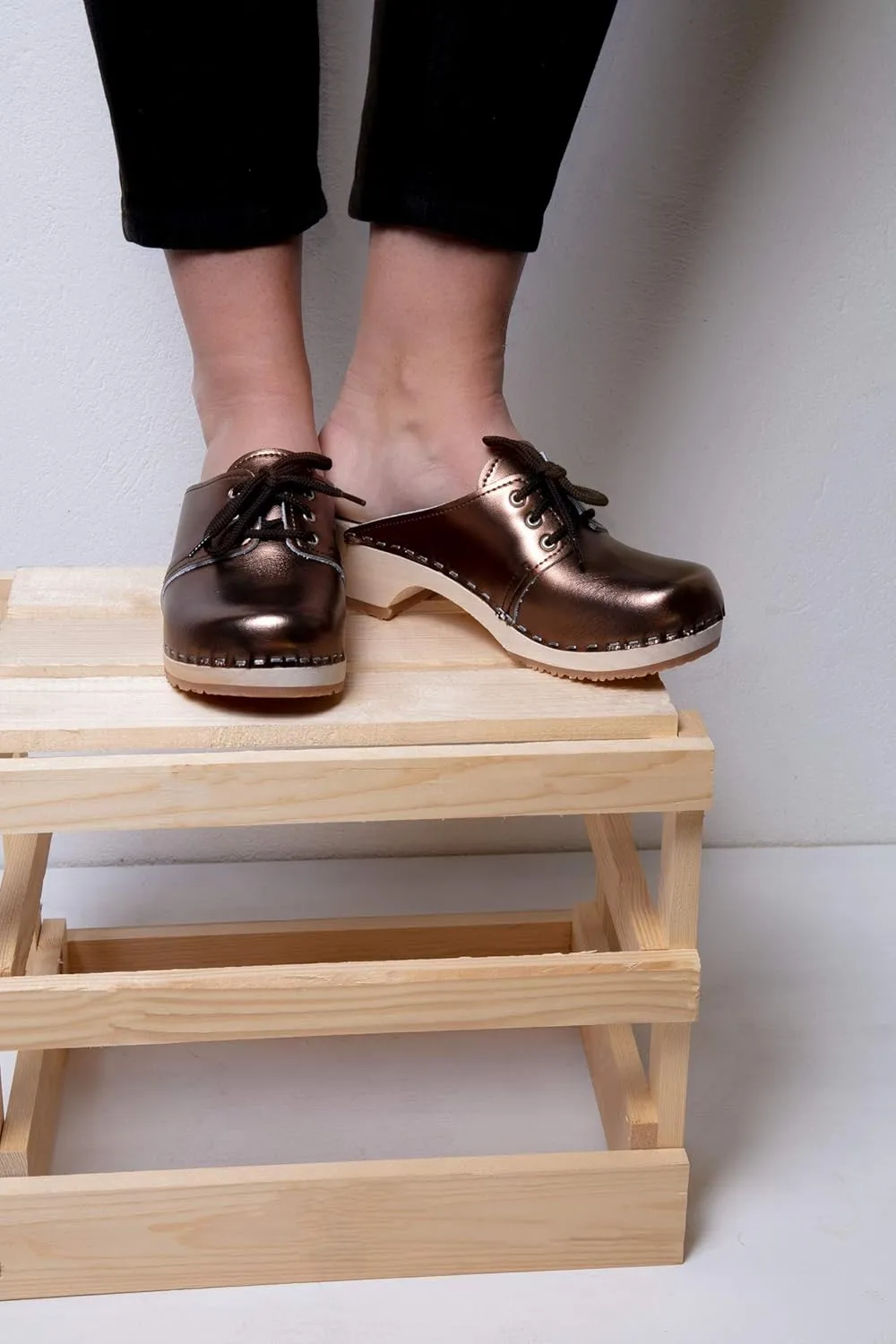VERKA Women's Wooden Clogs from Sweden - ROSETT