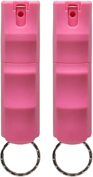 Vexor Police Strength Pepper Spray, Flip-Top Finger Grip, 20  Shots, 10-12 Ft. Range - Soft Pink (Two Pack)