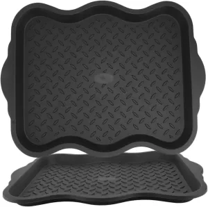 VICASKY 2pcs Multi Function Plastic Shoes Tray for Entryway Indoor Outdoor Use Durable Boot Mat for Water Dirt for Plants Car Storage