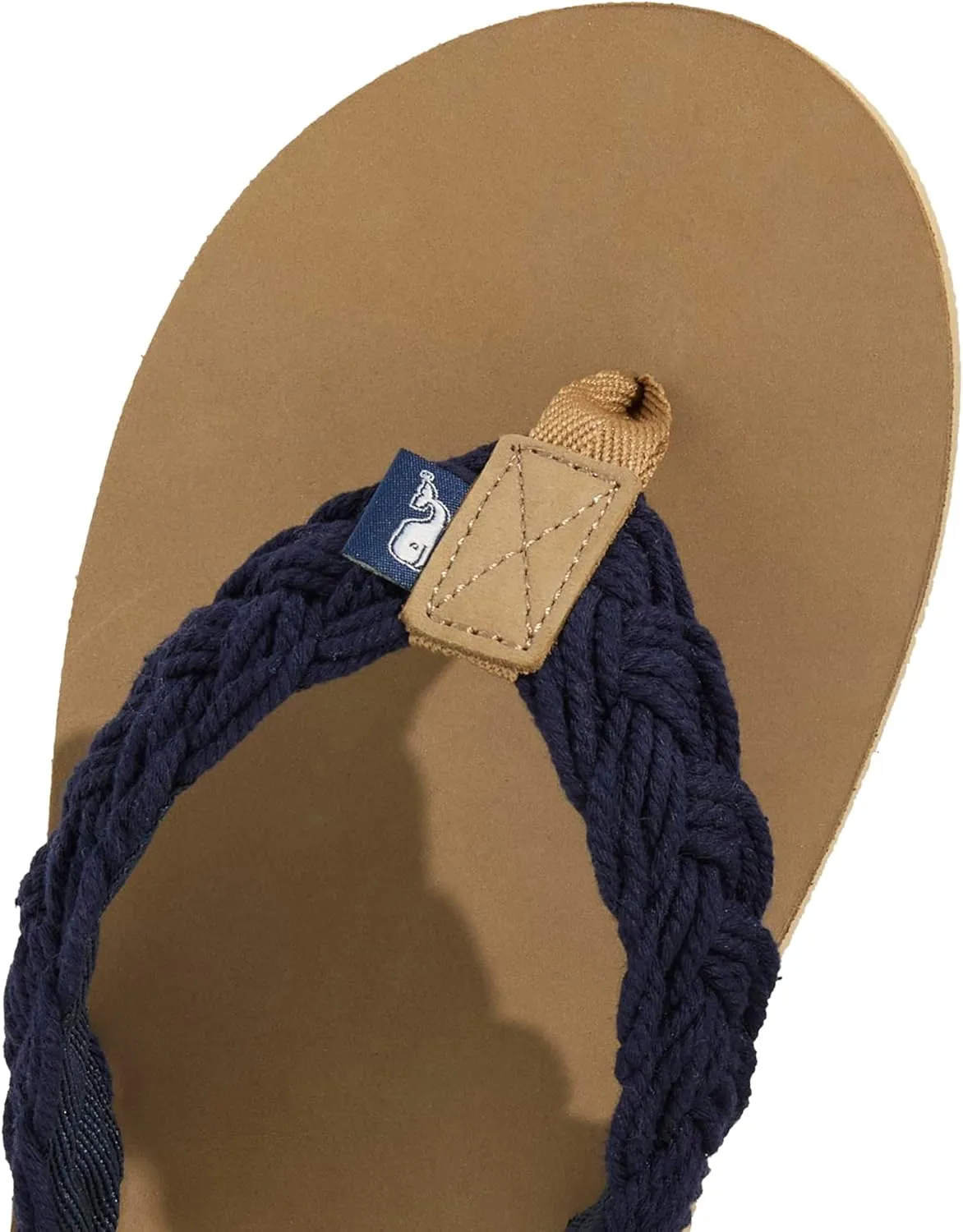 vineyard vines Men's Braided Rope and Leather Flip Flop