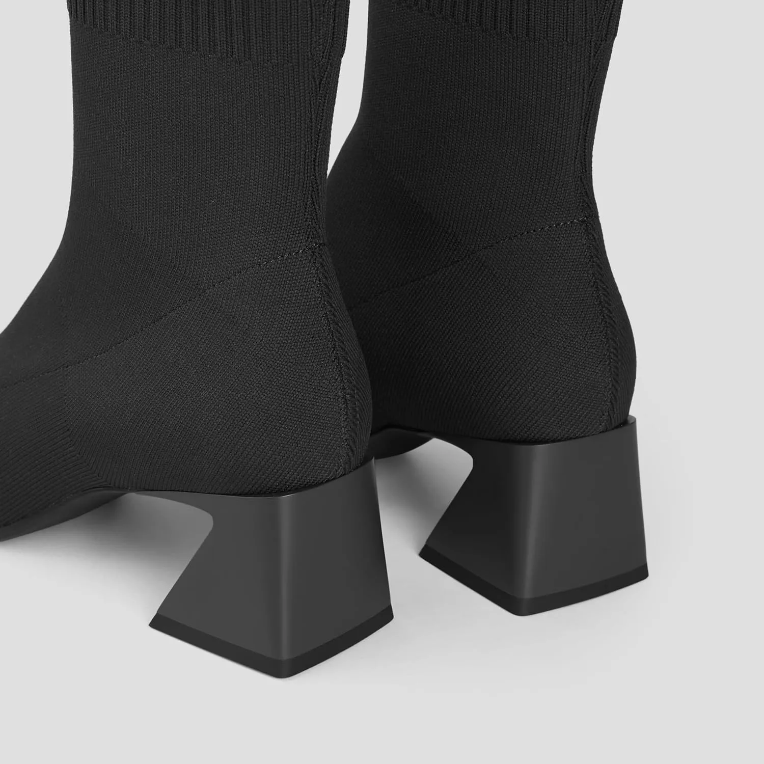 VIVAIA Regina Pro Women's High Heels Ankle Boots Slip on Square Toe Ankle Booties 2.2'' Mid-High Chunky Heel Booties Lady Dress Short Winter Fall Boots