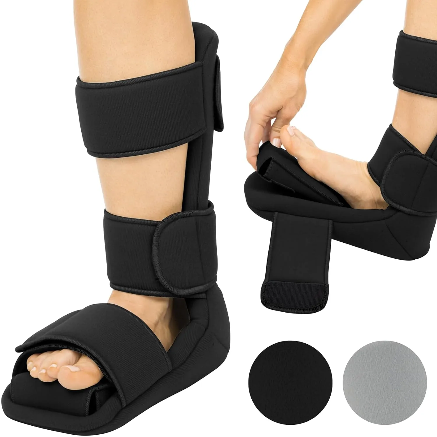 Vive Plantar Fasciitis Night Splint Plus Trigger Point Stretch Wedges - Soft Leg Brace Support, Orthopedic Sleeping Immobilizer Stretch Boot (X-Large: Men's: 11.5-12.5, Women's: 12.5-14)
