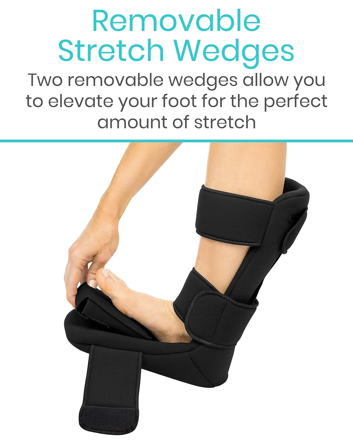 Vive Plantar Fasciitis Night Splint Plus Trigger Point Stretch Wedges - Soft Leg Brace Support, Orthopedic Sleeping Immobilizer Stretch Boot (X-Large: Men's: 11.5-12.5, Women's: 12.5-14)