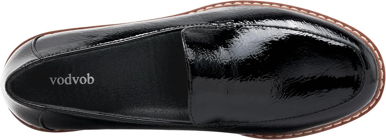 vodvob Women's Loafers Slip-on Shoes for Women Platform Chunky Heel Dressy Casual and Comfort Walking Work Shoes