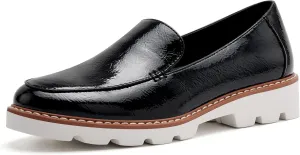 vodvob Women's Loafers Slip-on Shoes for Women Platform Chunky Heel Dressy Casual and Comfort Walking Work Shoes