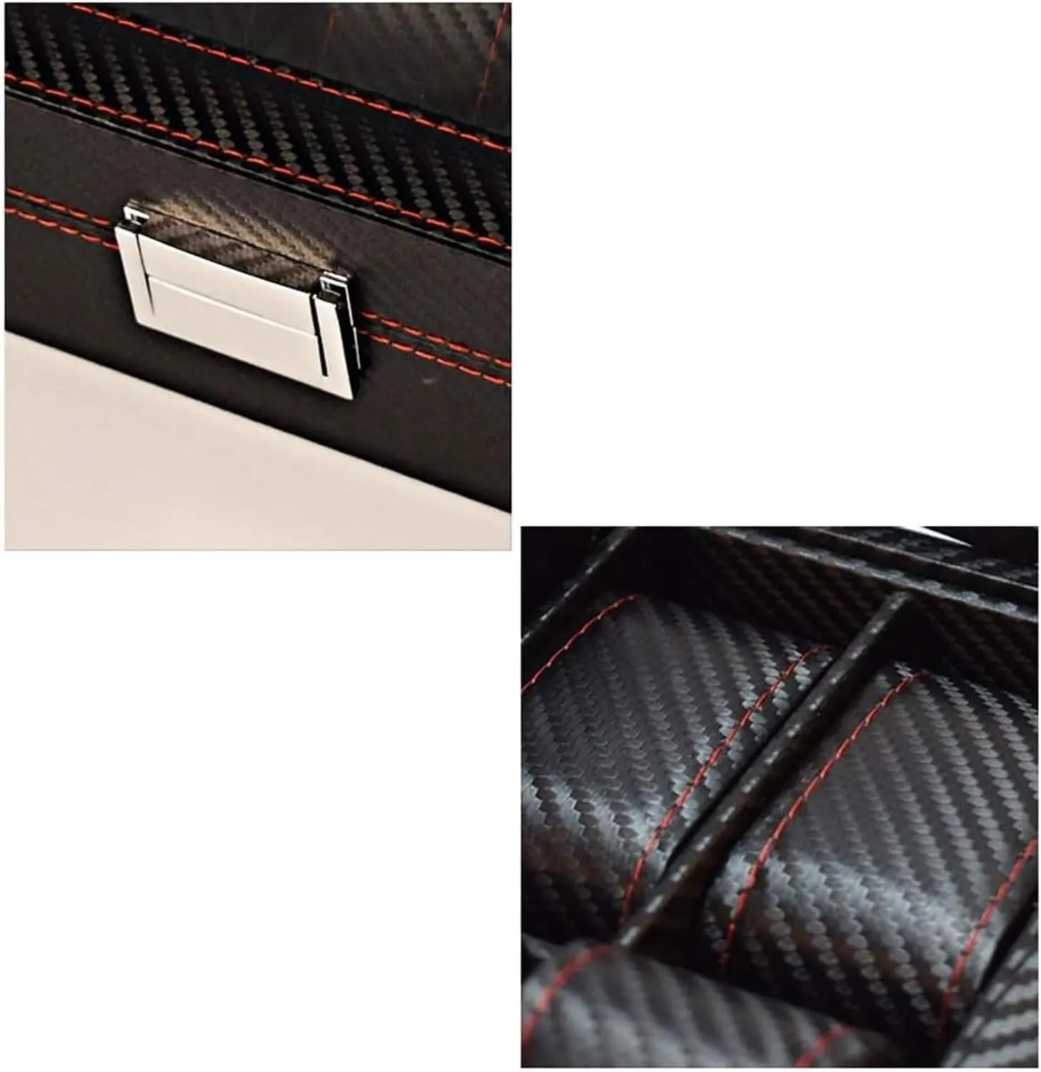 Watch Case,(6 Slots) Elegant Large Watch Box Organizer for Men Women, Transparent top, Portable Leather Watch Holder Mens Watches Case Storage Best for The Husband,