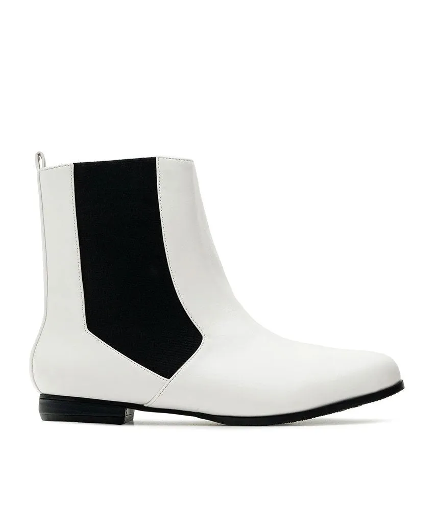 White Chelsea Style Fashion Booties