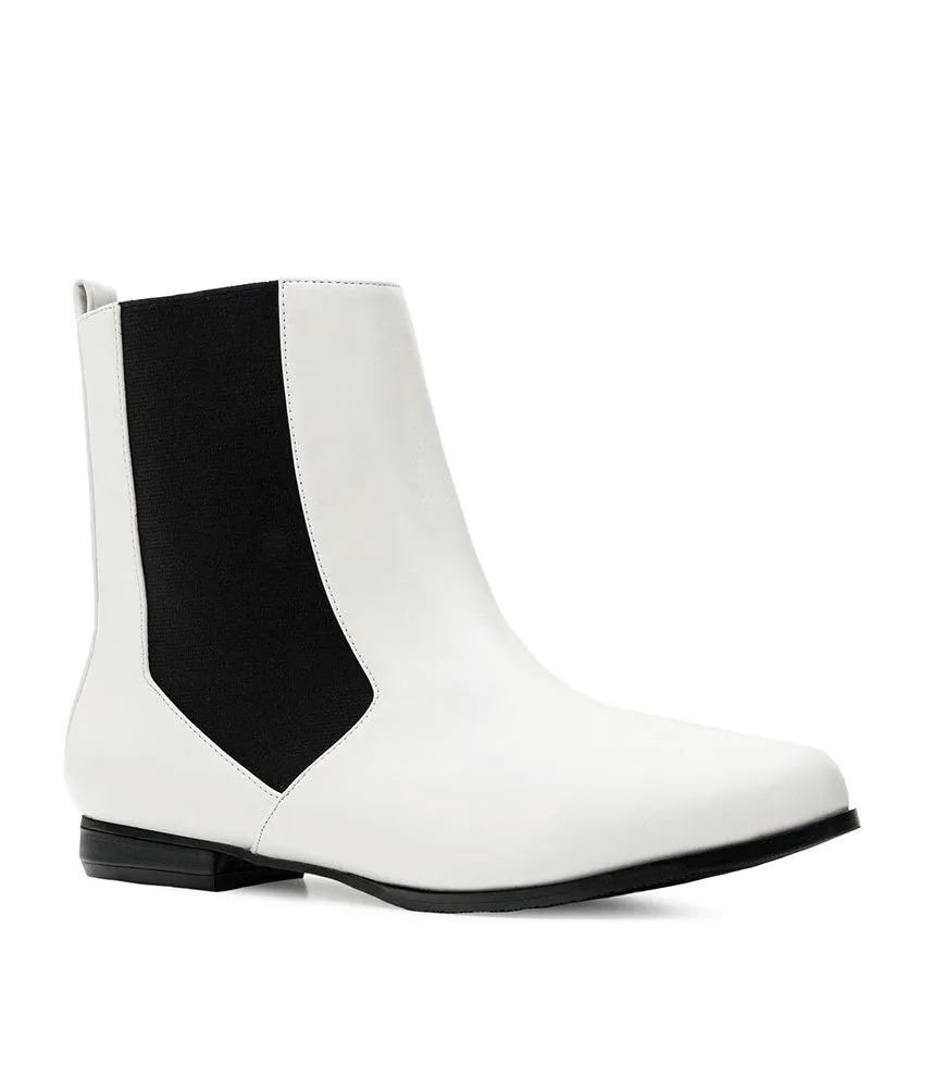 White Chelsea Style Fashion Booties