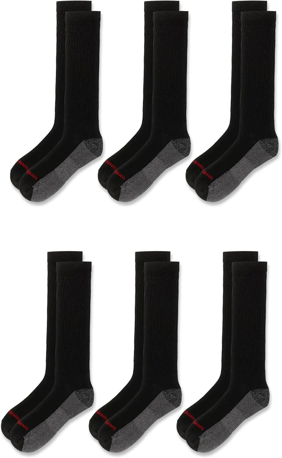Wolverine Men's Cotton Comfort Crew Socks - 6 Pairs, Breathable Arch Support