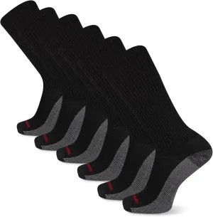 Wolverine Men's Cotton Comfort Crew Socks - 6 Pairs, Breathable Arch Support