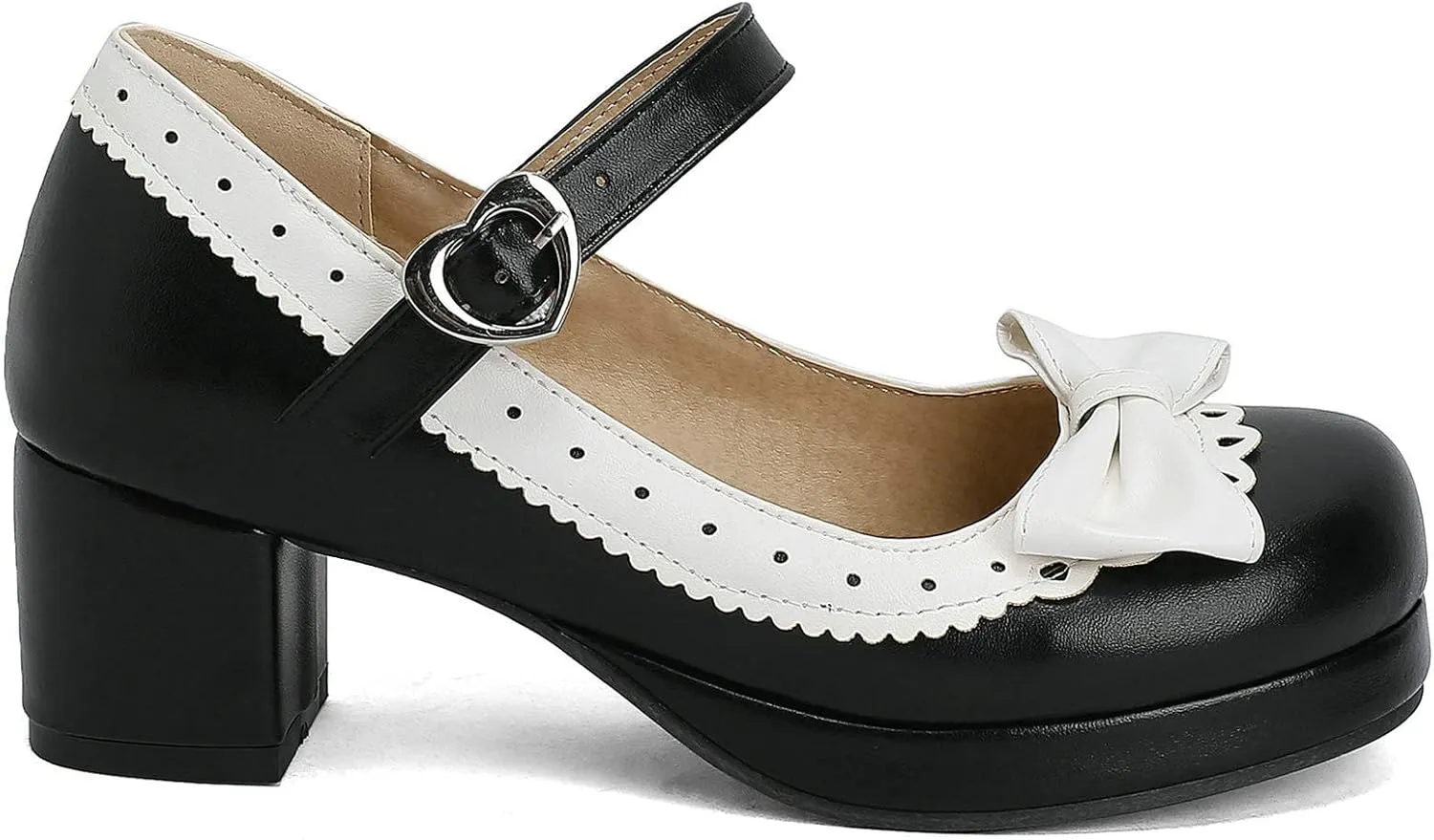 Women Bow Mary Jane Shoes Kawaii Pumps Platform Chunky Heeled Vintage Pumps Elegant Lolita Dress Shoes