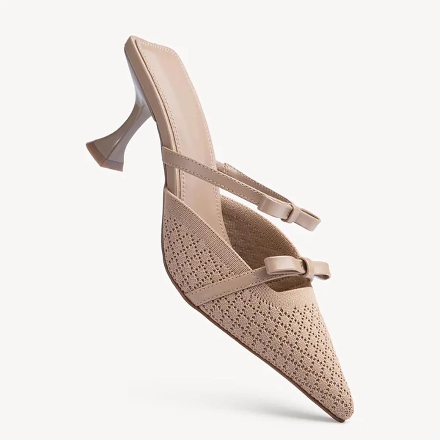 Women Heed Pumps Elegant Women Pointed Toe Pumps Mesh Pumps with Stiletto Heels