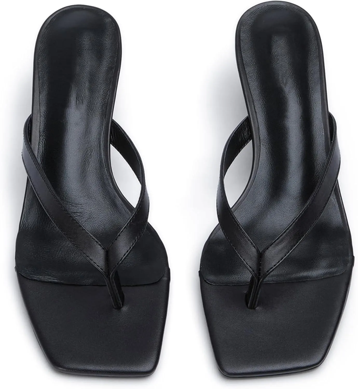 Women Kitten Heel Thong Sandals Square Open Toe Flip Flop Sandals Low Heel Fashion Party Dress Heeled Sandals