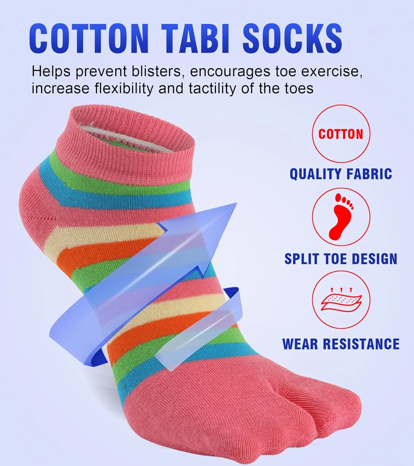 Women Tabi Socks No Show Crew Split Toe for Sandal Flip Flop Ninja Japan Cotton 6 Pack