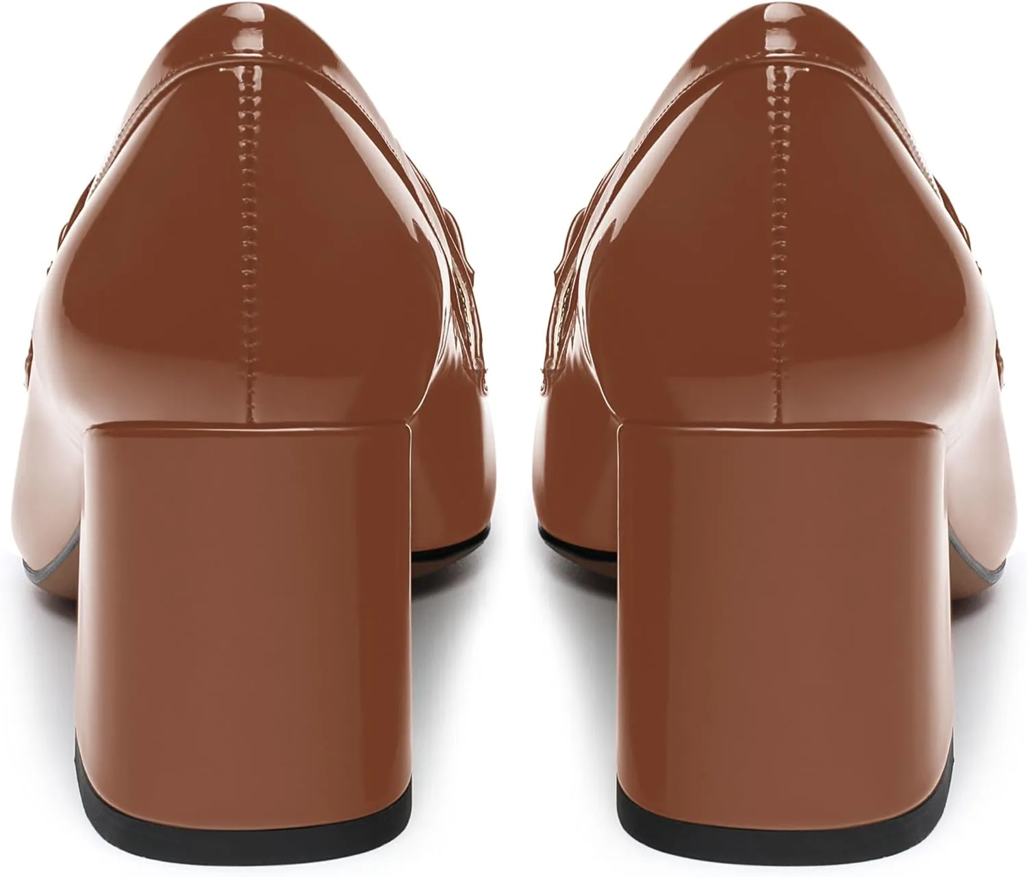 Women's Block Heel Bit Loafer, Square Closed Heel Pumps,Elegant and Comfortable Penny Loafers,Commuter Dress Shoes