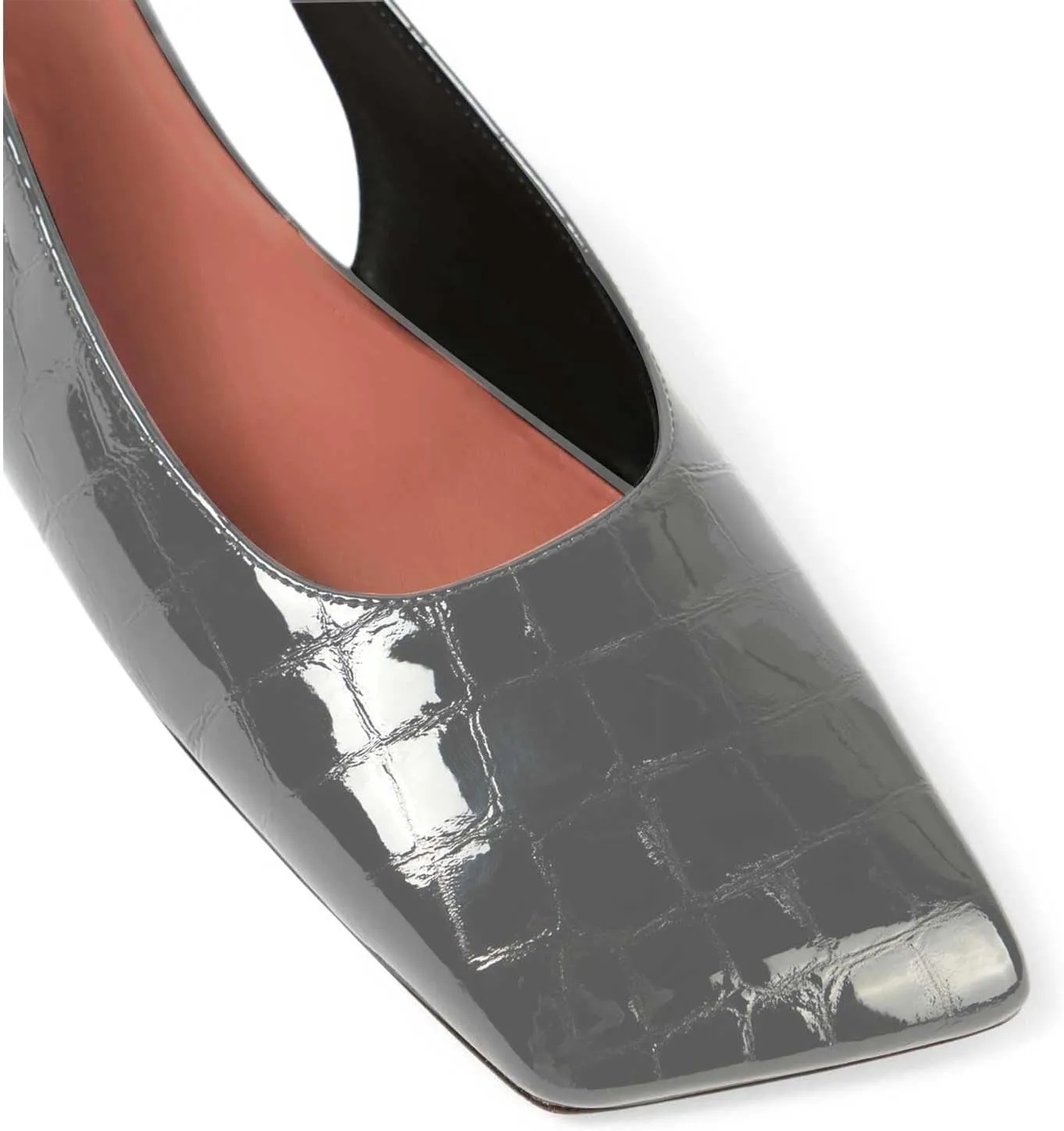 Women's Closed Square Toe Slingback Flat Shoes Crocodile Pattern Backless Low Heel Slip-On Elegant and Comfortable Wedding Party Work Formal Women Shoes