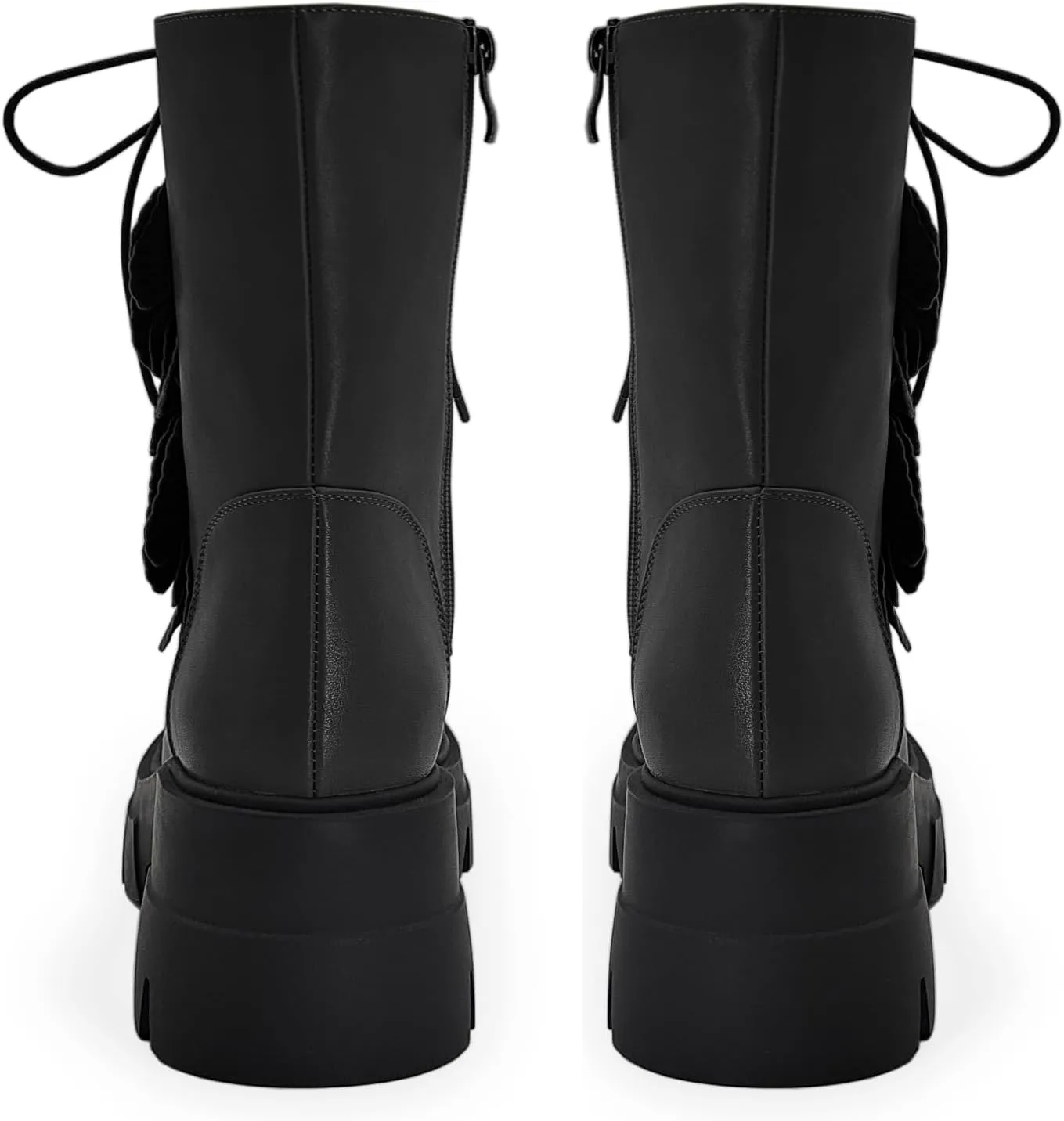 Women's Combat Boot Zebra Platform Ankle Adjustable Lace-Up Vamp Inside Zipper Fashion Party Boots