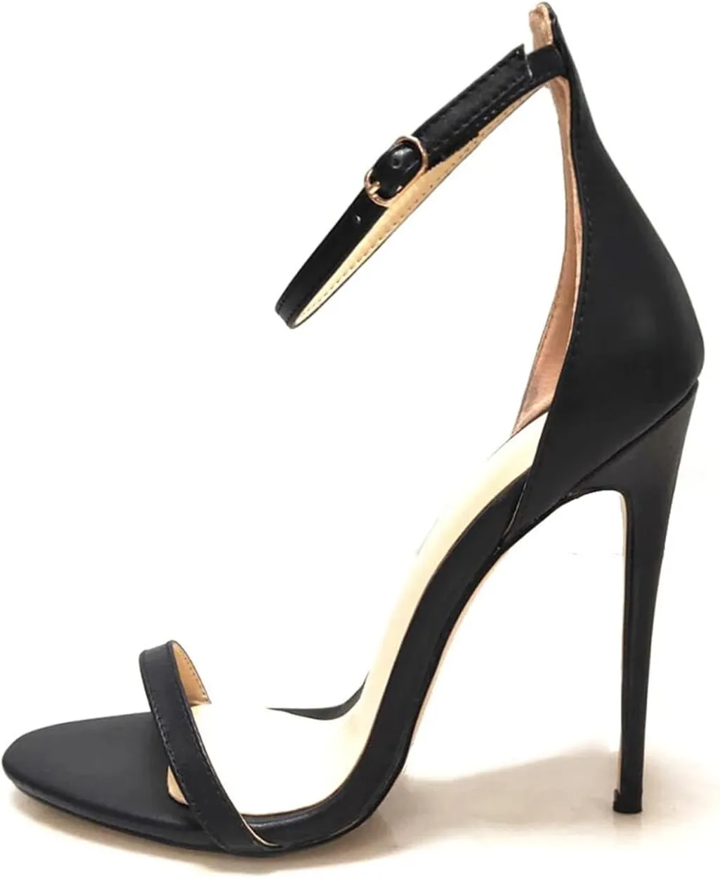 Women's Cover Heel Stilettos, Black Gold Open Toe Party Heels