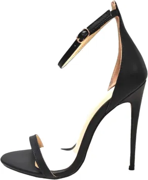 Women's Cover Heel Stilettos, Black Gold Open Toe Party Heels
