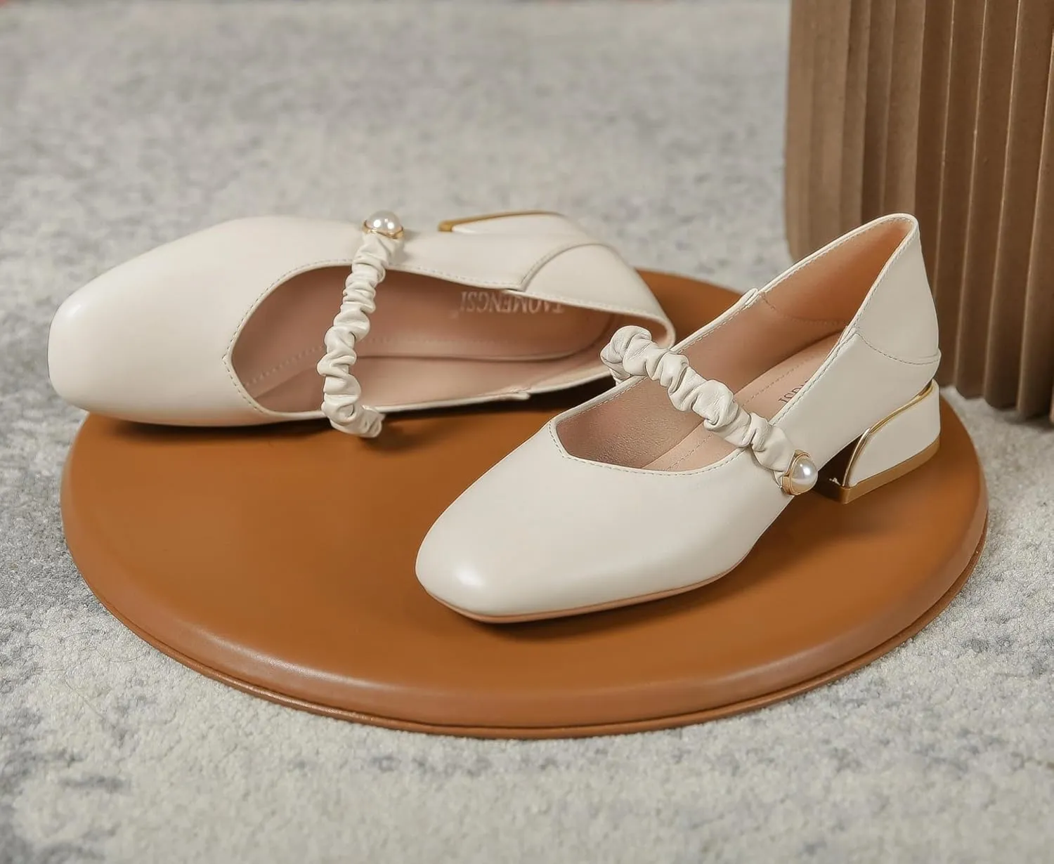 Women's Elegant Square Toe Mary Jane Shoes Low Top Block Heel Pumps