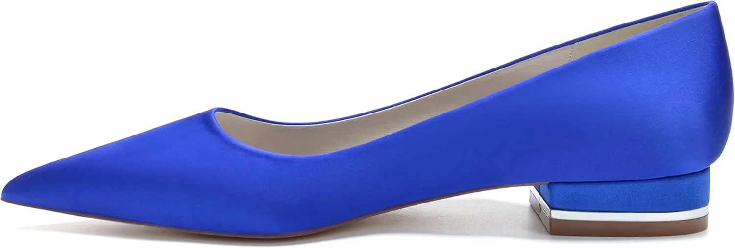 Womens Elegant Wedding Pumps Solid Slip-on Formal Prom Shoes