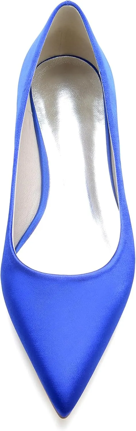Womens Elegant Wedding Pumps Solid Slip-on Formal Prom Shoes