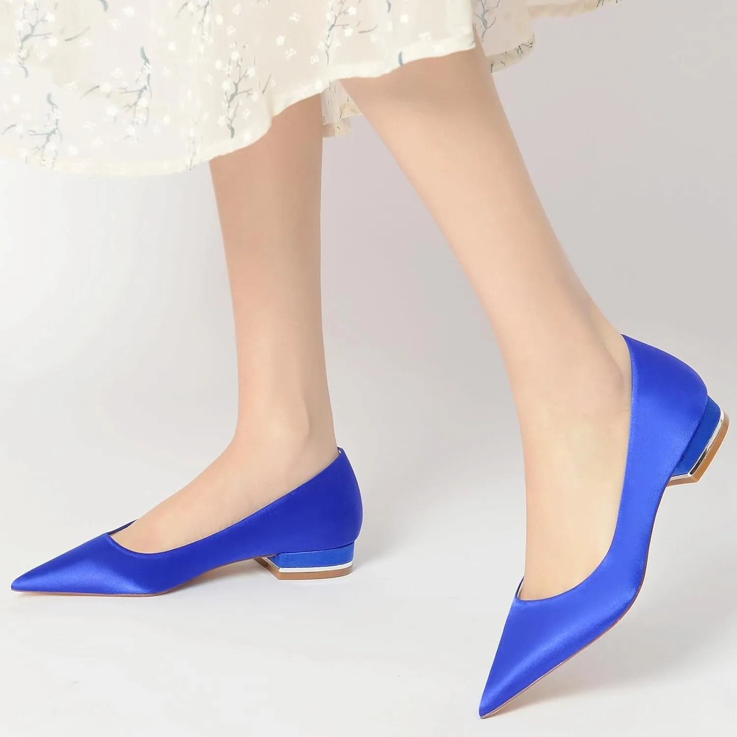 Womens Elegant Wedding Pumps Solid Slip-on Formal Prom Shoes