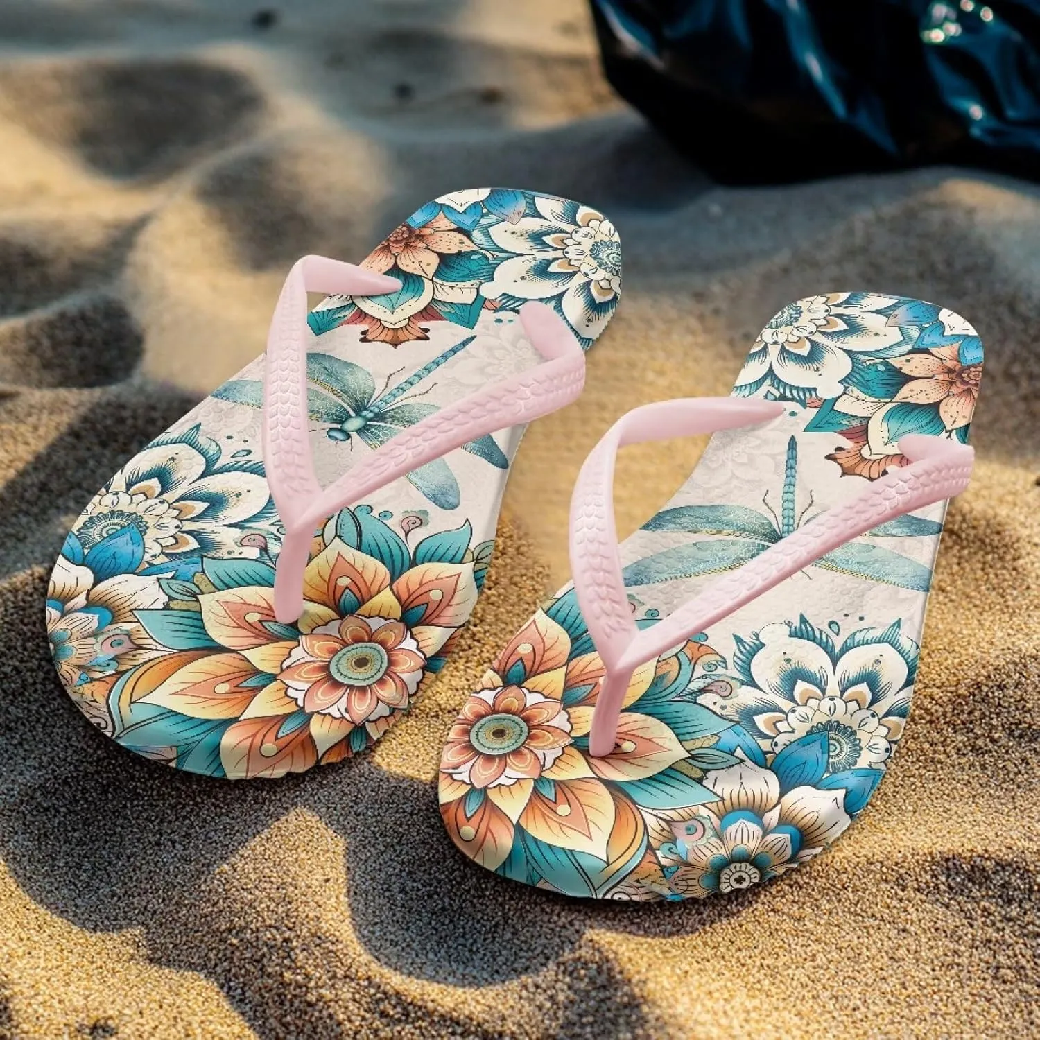 Women's Flip Flops Comfortable Summer Beach Sandals Slip On Walking Thong Sandals for Women Indoor Outdoor Slide Flat Sandal US Size 5.5-9.5