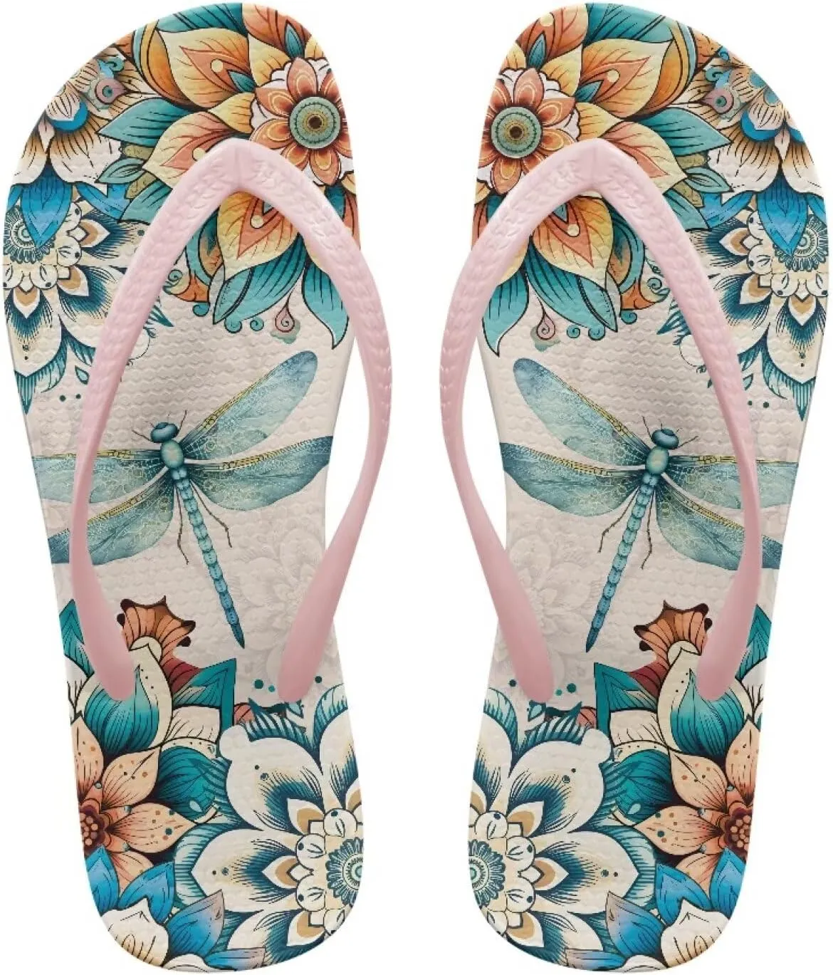 Women's Flip Flops Comfortable Summer Beach Sandals Slip On Walking Thong Sandals for Women Indoor Outdoor Slide Flat Sandal US Size 5.5-9.5